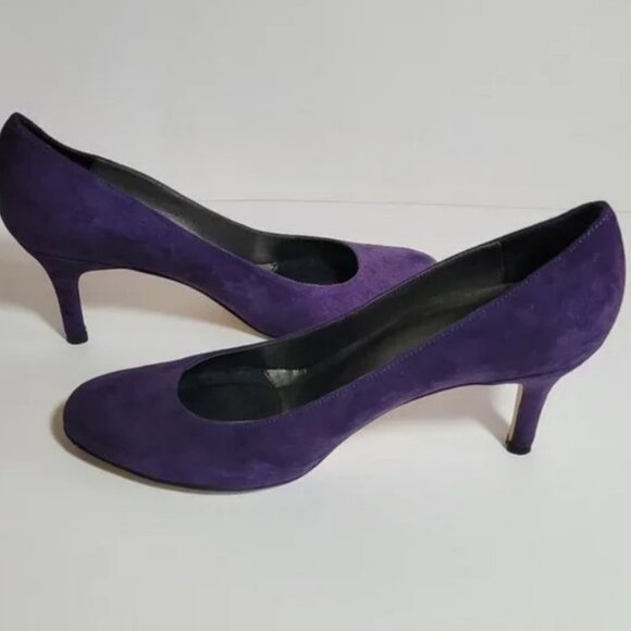 Vaneli Shoes - Vaneli Women's Shoes Size 9 Purple Suede Heels Pumps Undine 3" Round Almond Toe